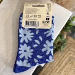 Chaussettes pailletées à message femme taille unique 36-42 - bleu-royal - sans-taille