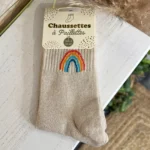 Chaussettes à paillettes - beige - sans-taille