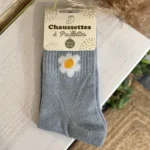 Chaussettes à paillettes - bleu-ciel - taille-unique