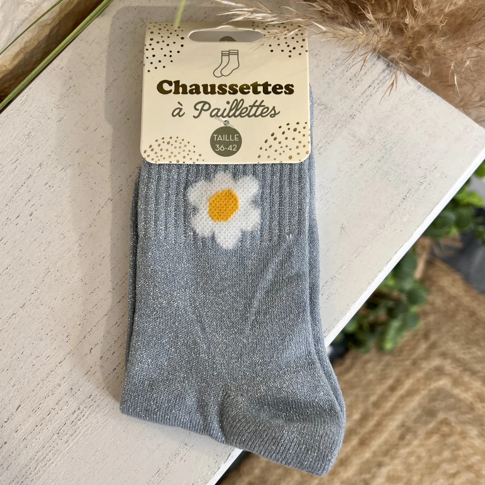 Chaussettes à paillettes - bleu-ciel - taille-unique
