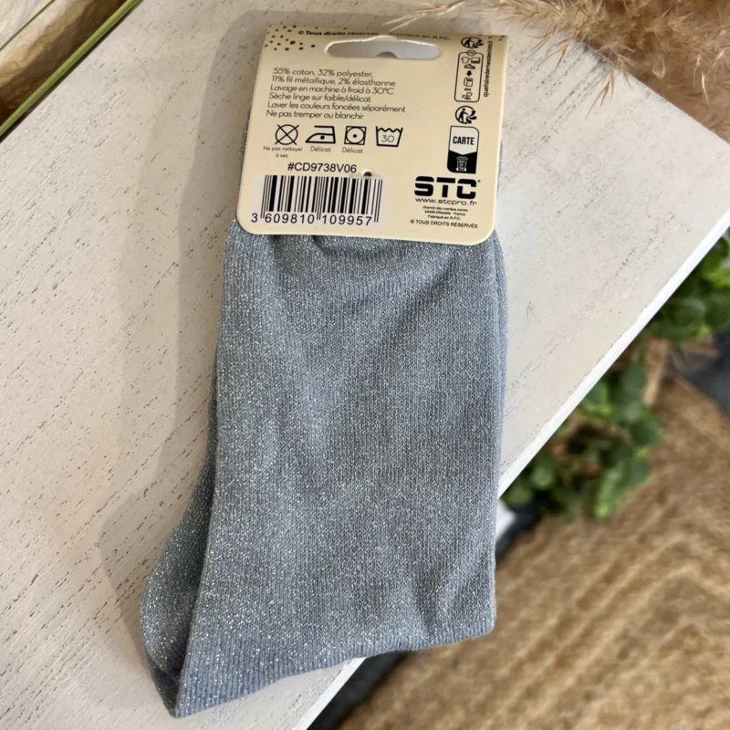 Chaussettes à paillettes - bleu-ciel - taille-unique