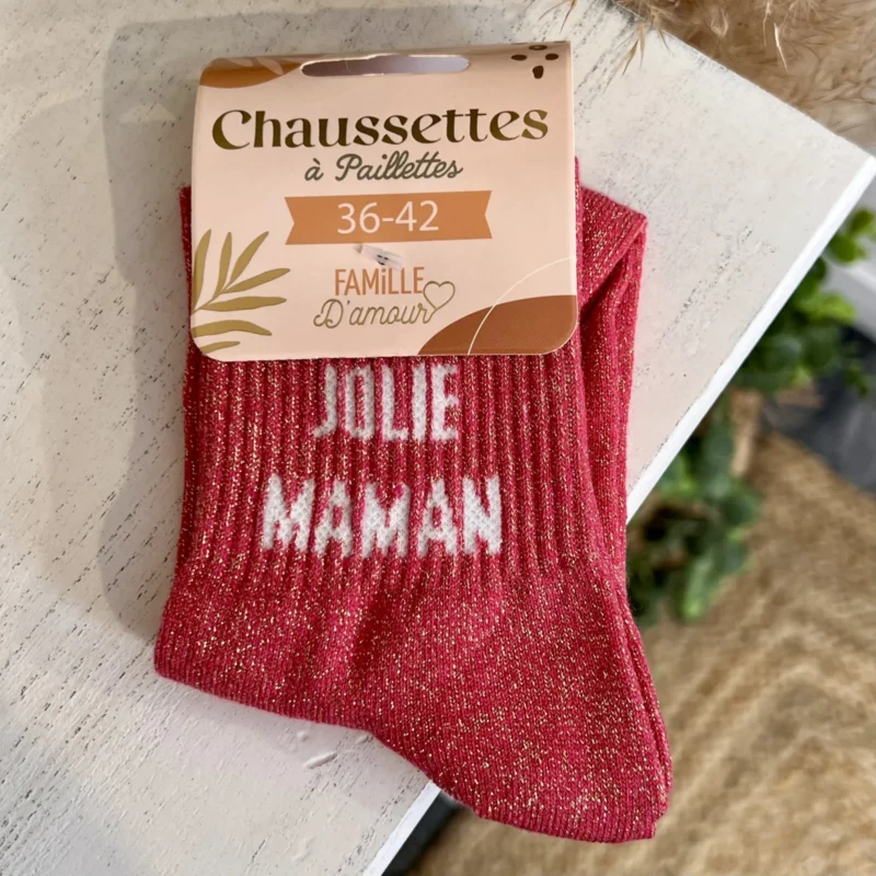 Chaussettes à paillettes jolie maman