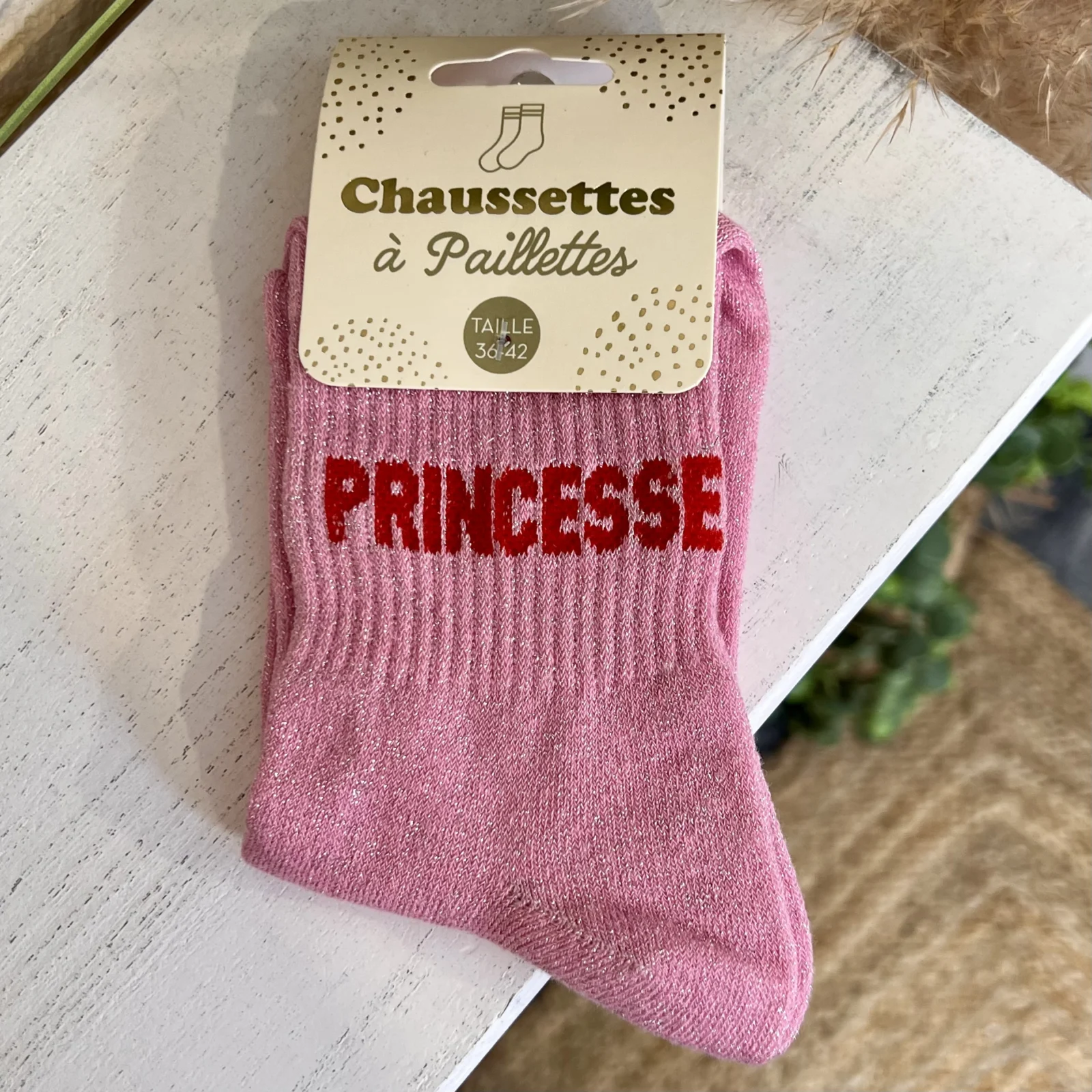 Chaussettes à paillettes - rose-bebe - sans-taille