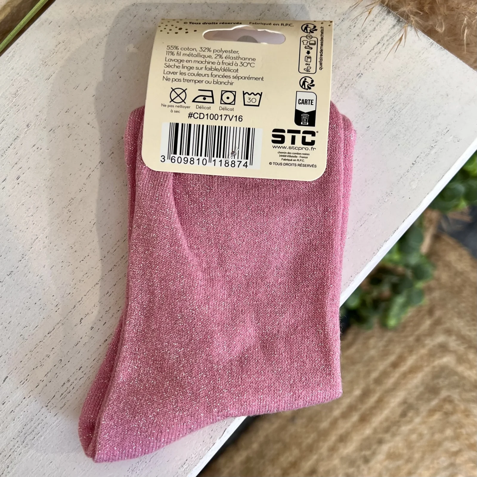 Chaussettes à paillettes - rose-bebe - sans-taille