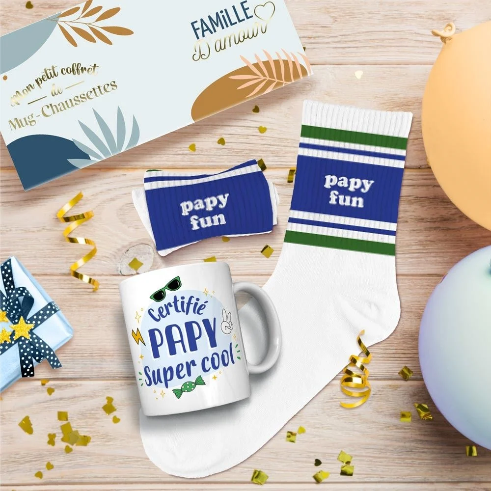Coffret Mug & Chaussettes - bleu-royal - sans-taille
