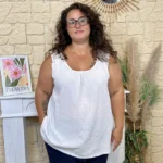 Débardeur bretelles en dentelle (GT) - blanc - taille-unique-grande-taille