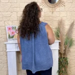 Débardeur bretelles en dentelle (GT) - bleu-jeans - taille-unique-grande-taille