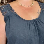 Débardeur bretelles en dentelle (GT) - noir - taille-unique-grande-taille