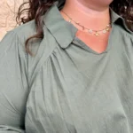 Blouse femme unie taille élastiquée « Jolies Formes » - kaki - taille-unique-grande-taille