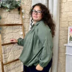 Blouse femme unie taille élastiquée « Jolies Formes » - kaki - taille-unique-grande-taille