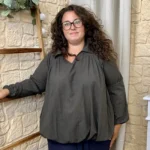 Blouse femme unie taille élastiquée « Jolies Formes » - marron - taille-unique-grande-taille