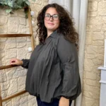Blouse femme unie taille élastiquée « Jolies Formes » - marron - taille-unique-grande-taille