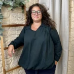 Blouse femme unie taille élastiquée « Jolies Formes » - noir - taille-unique-grande-taille