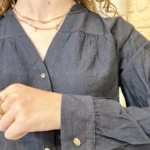 Blouse boutonnée col volanté (T36-T38) - noir - 38