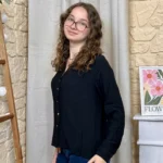 Blouse boutonnée col volanté (T36-T38) - noir - 38
