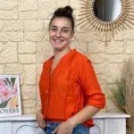 Blouse boutonnée col volanté (T36-T38) - orange - 38
