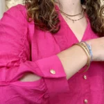 Blouse boutonnée col volanté (T36-T38) - fuchsia - 38