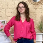 Blouse boutonnée col volanté (T36-T38) - fuchsia - 38