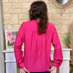 Blouse boutonnée col volanté (T36-T38) - fuchsia - 38