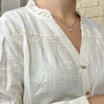 Blouse boutonnée col volanté (T36-T38) - ecru - 38
