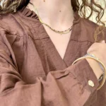 Blouse boutonnée col volanté (T36-T38) - marron - 38