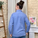 Chemise col petit cœur (T36-T38) - bleu-jeans - 38