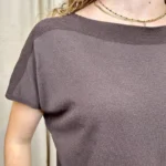 Pull femme col bateau maille fine « Tendance » - marron - taille-unique