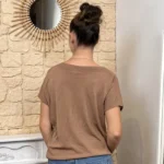 Pull femme col bateau maille fine « Tendance » - camel - taille-unique