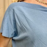Pull femme col bateau maille fine « Tendance » - bleu-ciel - taille-unique