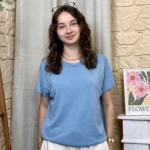 Pull femme col bateau maille fine « Tendance » - bleu-ciel - taille-unique