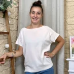 Pull femme col bateau maille fine « Tendance » - blanc - taille-unique