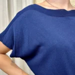 Pull femme col bateau maille fine « Tendance » - marine - taille-unique