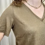 T-shirt fin pailleté - Version Féminin - kaki - 40
