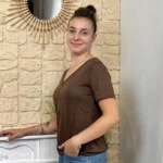 T-shirt fin pailleté - Version Féminin - marron - 40