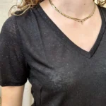 T-shirt fin pailleté - Version Féminin - noir - 40