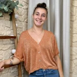 Gilet fin pailleté (TU) - rouille - taille-unique