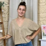 Gilet fin pailleté (TU) - taupe - taille-unique