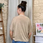 Gilet fin pailleté (TU) - taupe - taille-unique