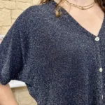 Gilet fin pailleté (TU) - marine - taille-unique