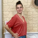 Gilet fin pailleté (TU) - rouge - taille-unique