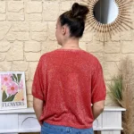 Gilet fin pailleté (TU) - rouge - taille-unique