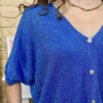 Gilet fin pailleté (TU) - bleu-royal - taille-unique