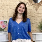 Gilet fin pailleté (TU) - bleu-royal - taille-unique