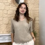 Pull femme nid d’abeille pailleté « Tendance » - beige - taille-unique