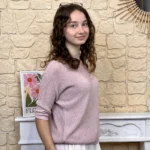 Pull femme nid d’abeille pailleté « Tendance » - rose-pale - taille-unique