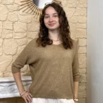 Pull femme nid d’abeille pailleté « Tendance » - camel - taille-unique