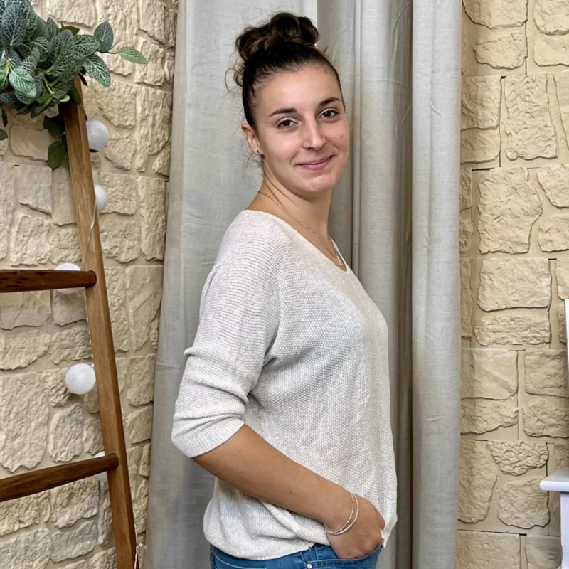 Pull femme nid d’abeille pailleté « Tendance » - blanc - taille-unique