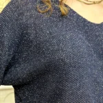 Pull femme nid d’abeille pailleté « Tendance » - marine - taille-unique