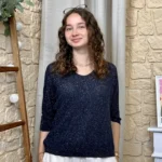 Pull femme nid d’abeille pailleté « Tendance » - marine - taille-unique
