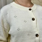 Gilet maille lien à nouer - Version Féminin - beige - taille-unique